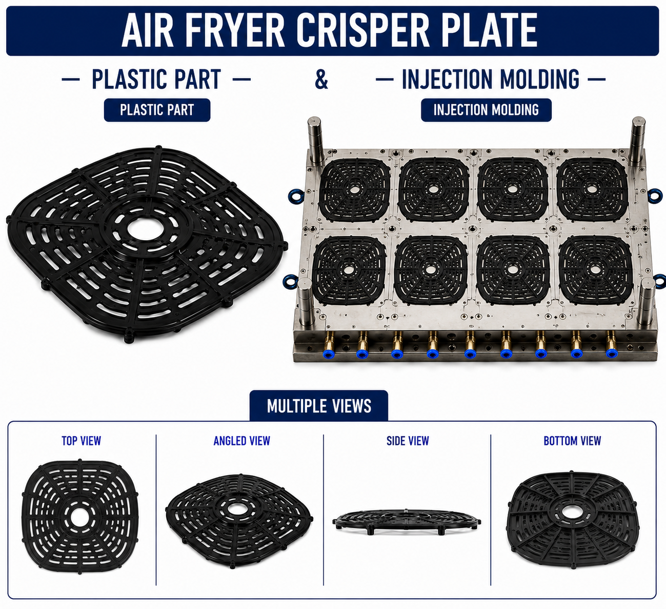 Air Fryer Plastic Crisper Plate Mould and Moulding Service